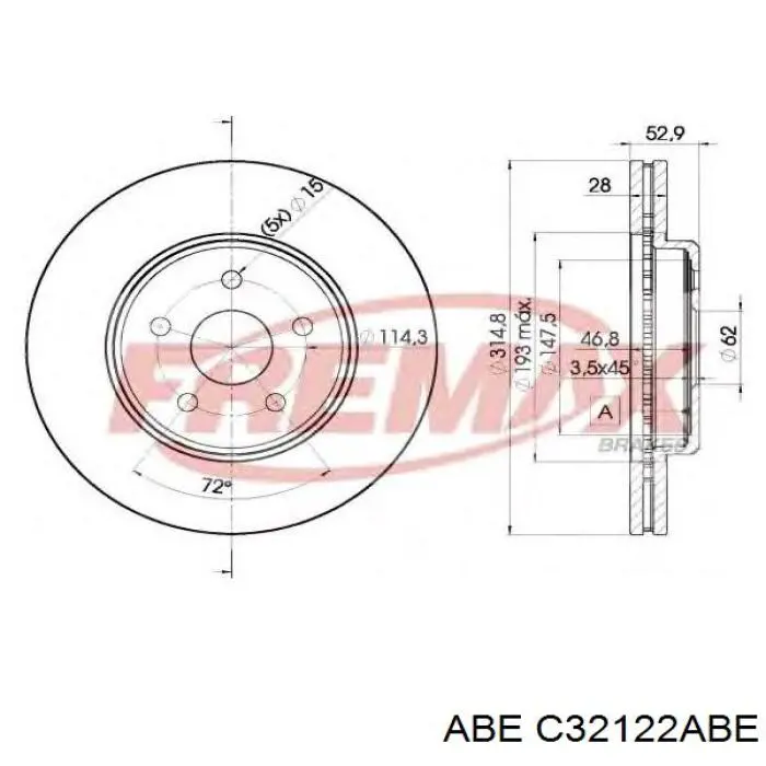 Купити C32122ABE ABE Ротор гальмівний