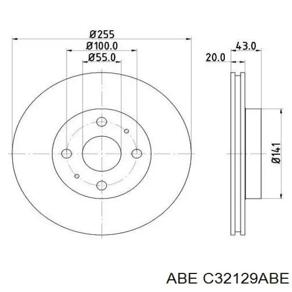 Гальмівні диски передні C32129ABE ABE