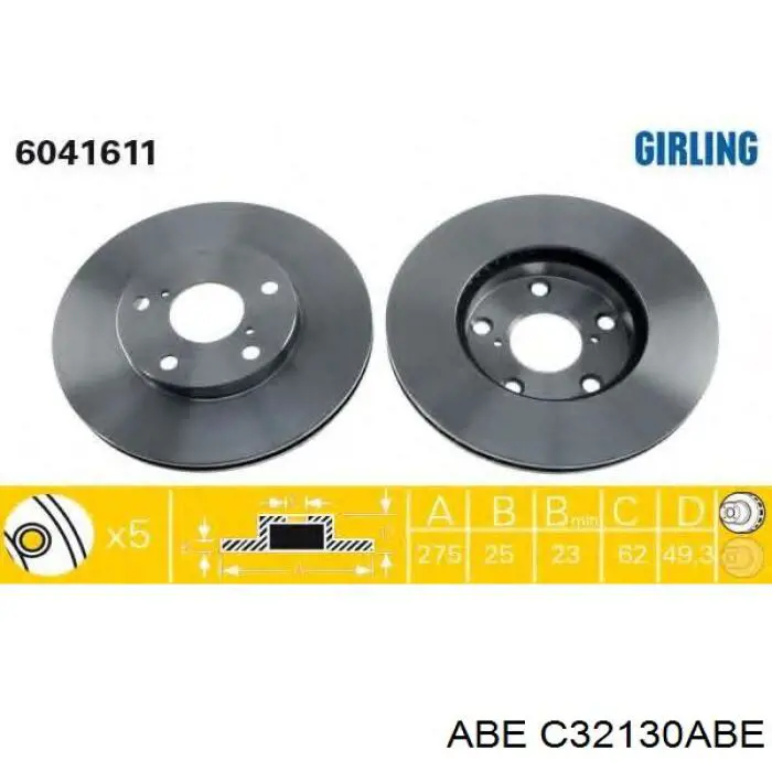 C32130ABE ABE Гальмо дискове переднє