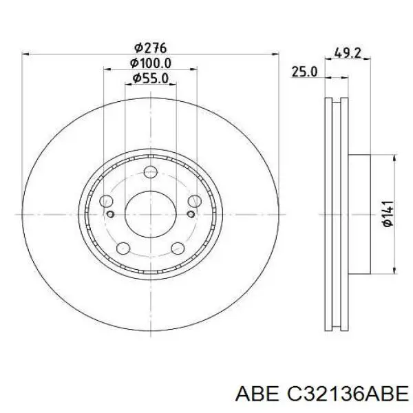Гальмівні диски передні C32136ABE ABE