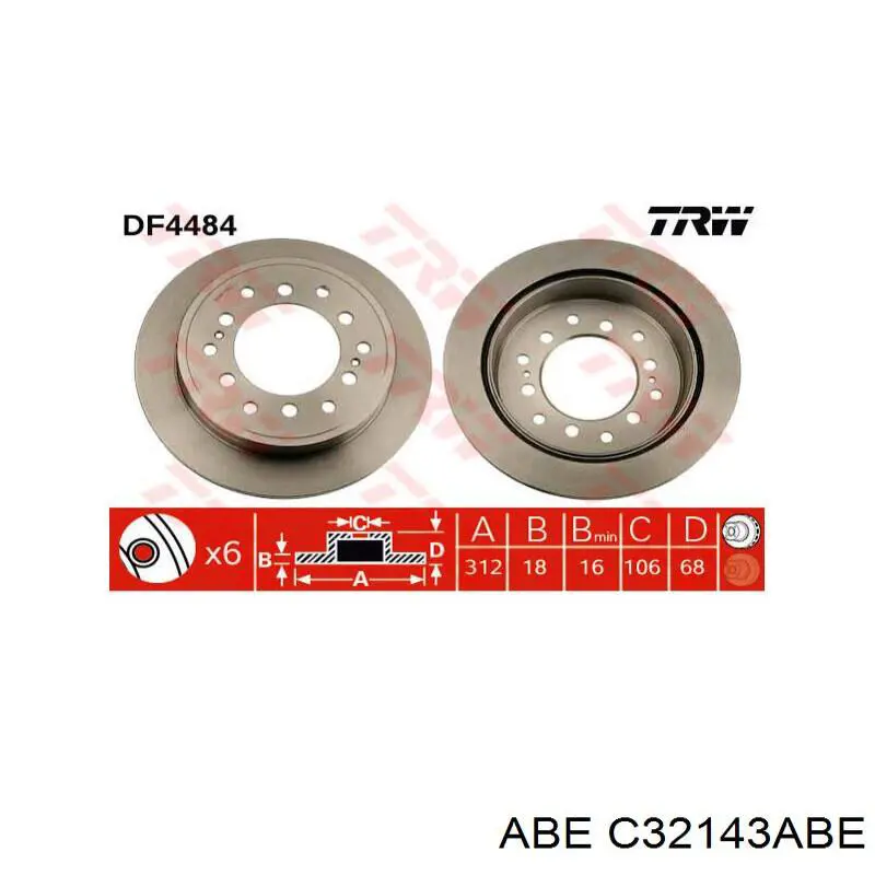 C32143ABE ABE Гальмо дискове переднє