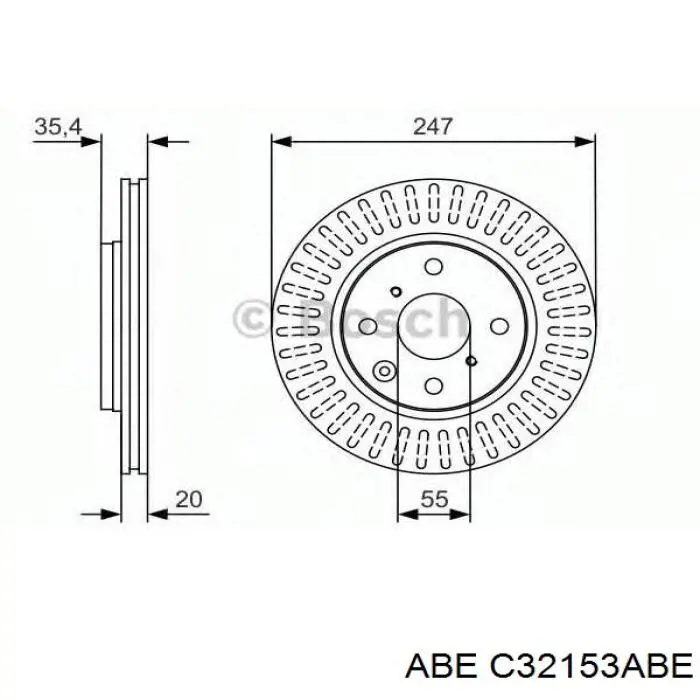 Диск переднього гальма ABE C32153ABE ціна, від 19.68 USD