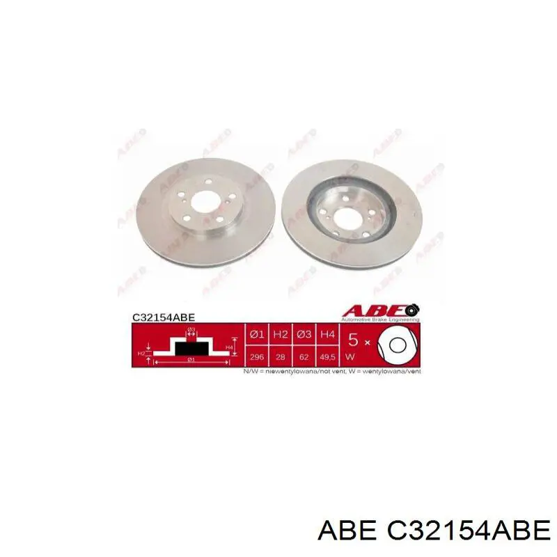 C32154ABE ABE диск гальмівний передній