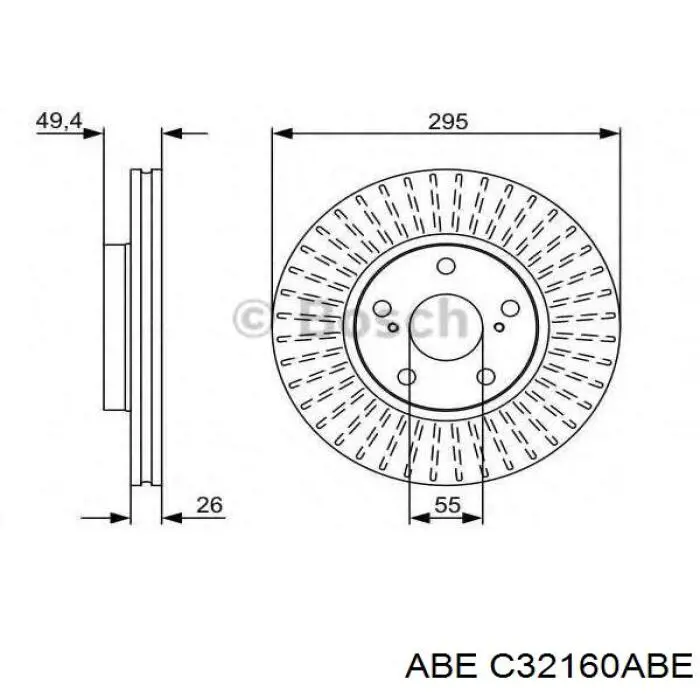 Гальмівні диски передні C32160ABE ABE