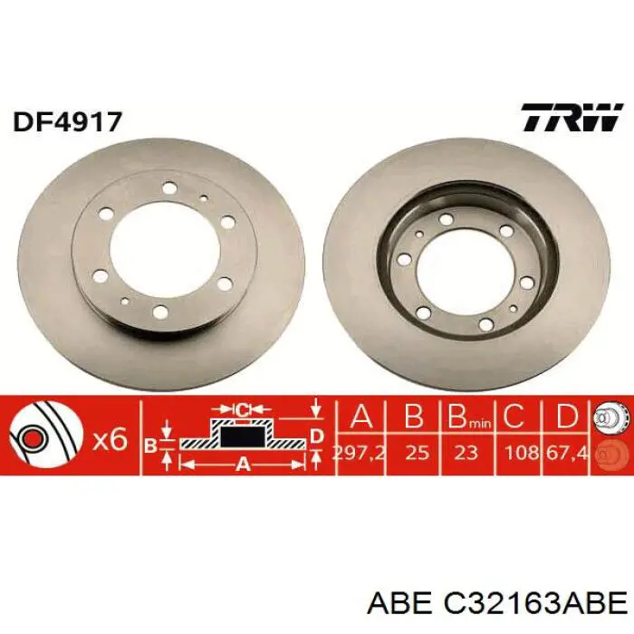 Гальмівні диски передні C32163ABE ABE