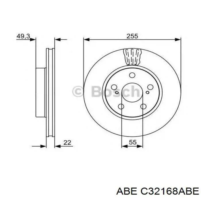 Диск гальмівний передній ABE C32168ABE