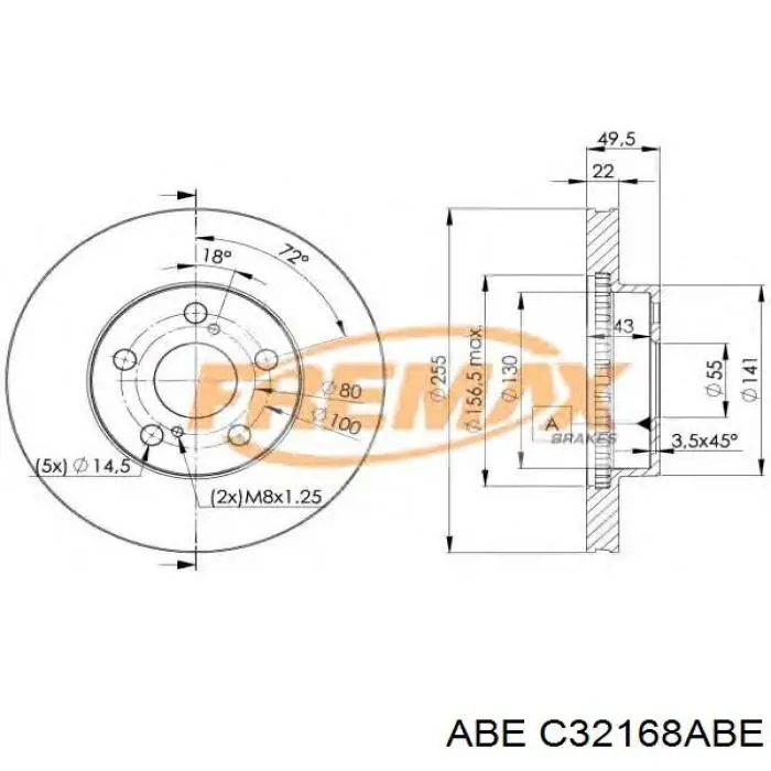 C32168ABE ABE Гальмо дискове переднє