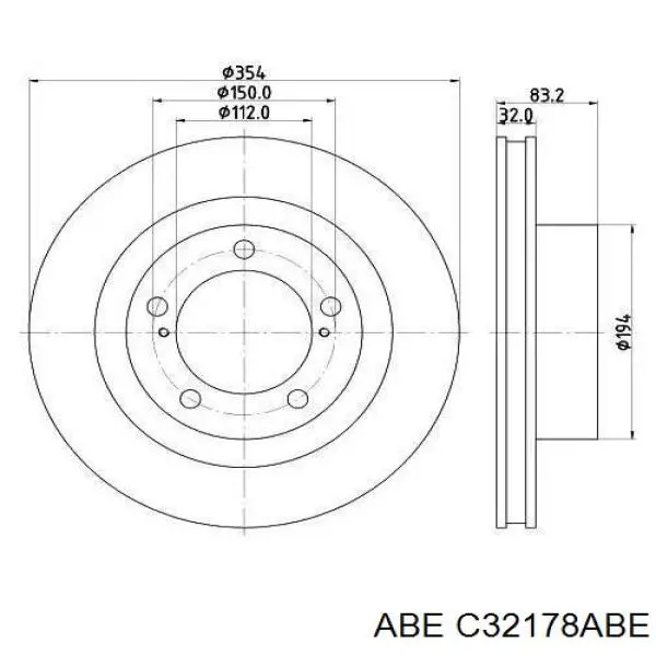 C32178ABE ABE Гальмо дискове переднє