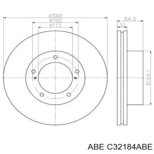 Диск гальмівний передній ABE C32184ABE