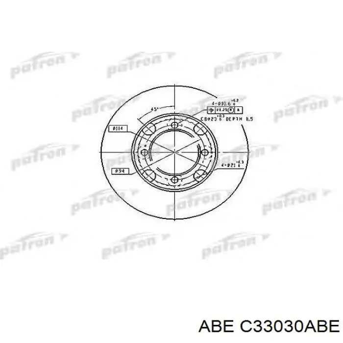 C33030ABE ABE диск гальмівний передній