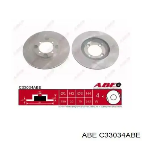 C33034 ABE диск гальмівний передній