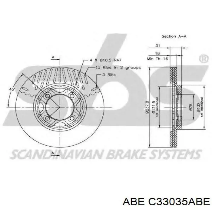 Гальмівні диски передні C33035ABE ABE