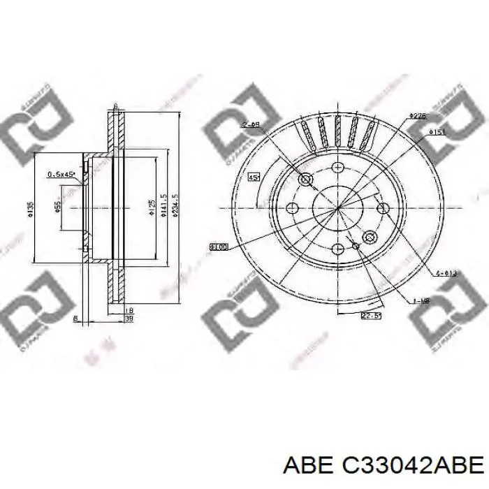 C33042ABE ABE Гальмо дискове переднє