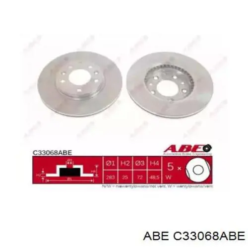 C33068ABE ABE Гальмо дискове переднє