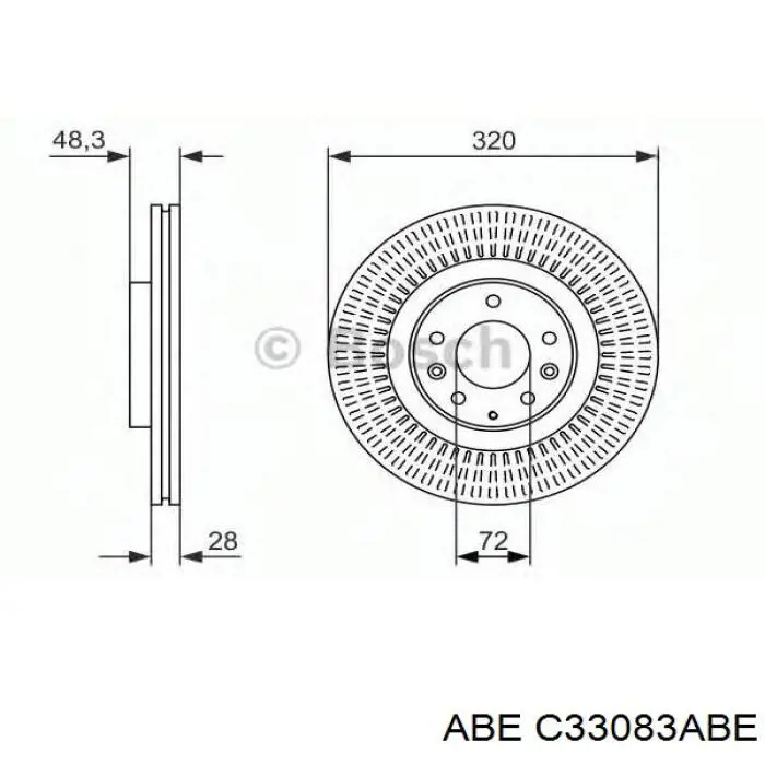 C33083ABE ABE диск гальмівний передній