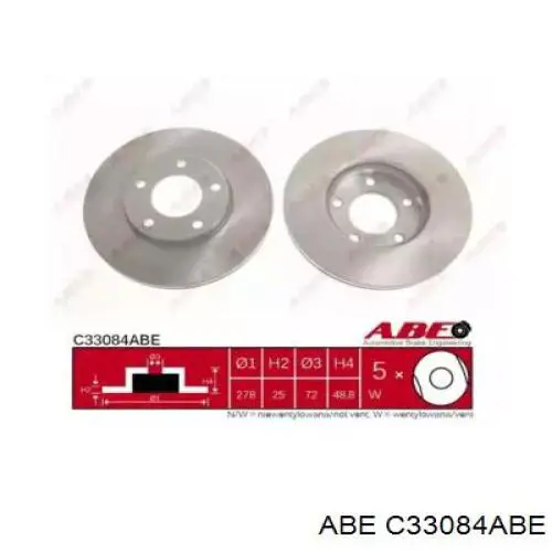 Гальмівні диски передні C33084ABE ABE
