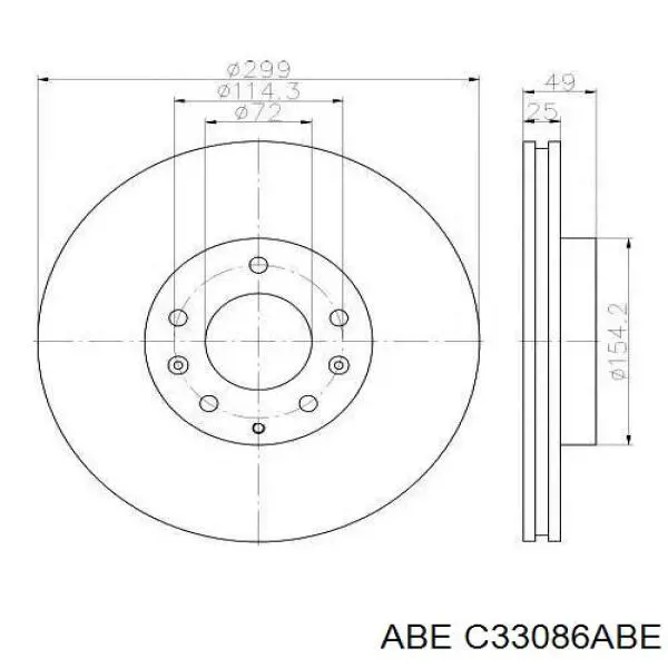 C33086ABE ABE Гальмо дискове переднє