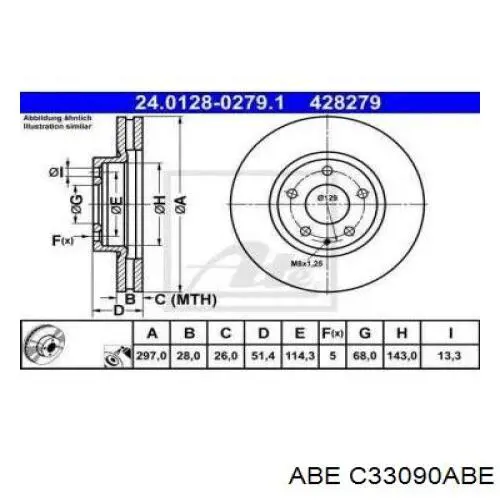 Гальмівні диски передні C33090ABE ABE
