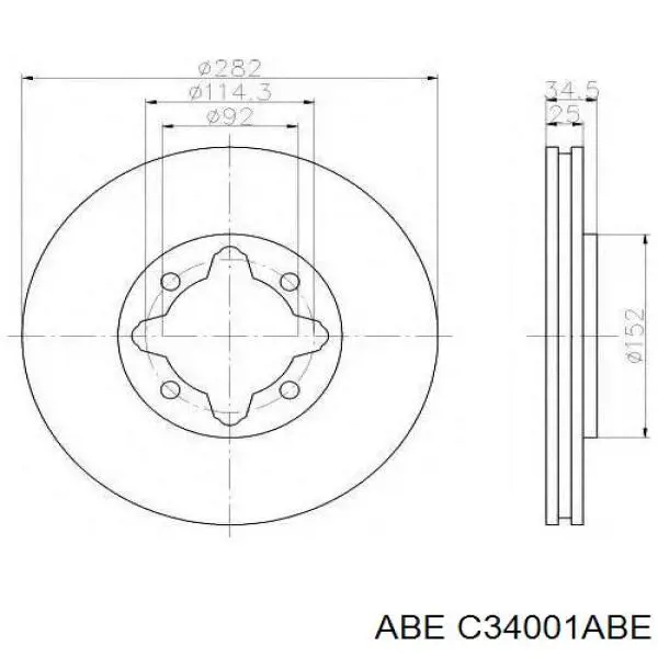 Гальмівні диски передні C34001ABE ABE
