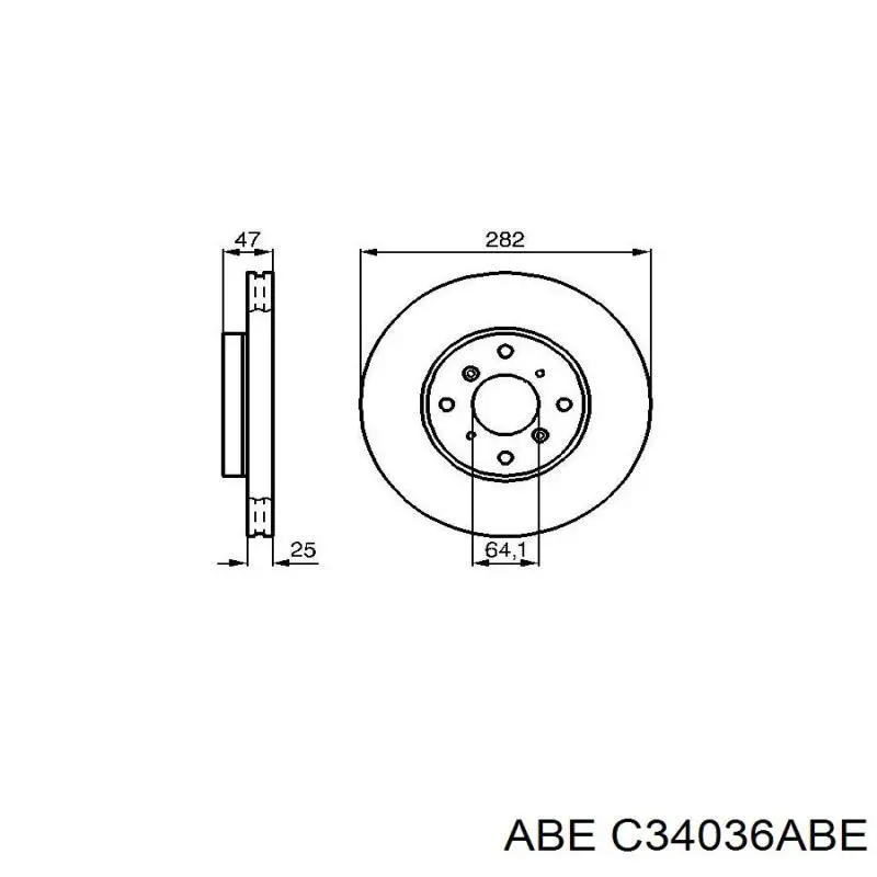 Диск гальмівний передній C34036ABE ABE