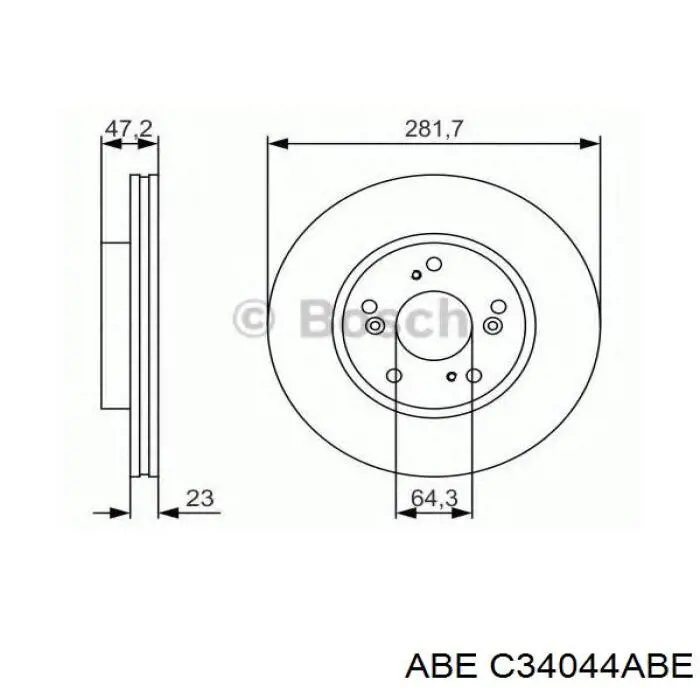 Диск гальмівний передній ABE C34044ABE
