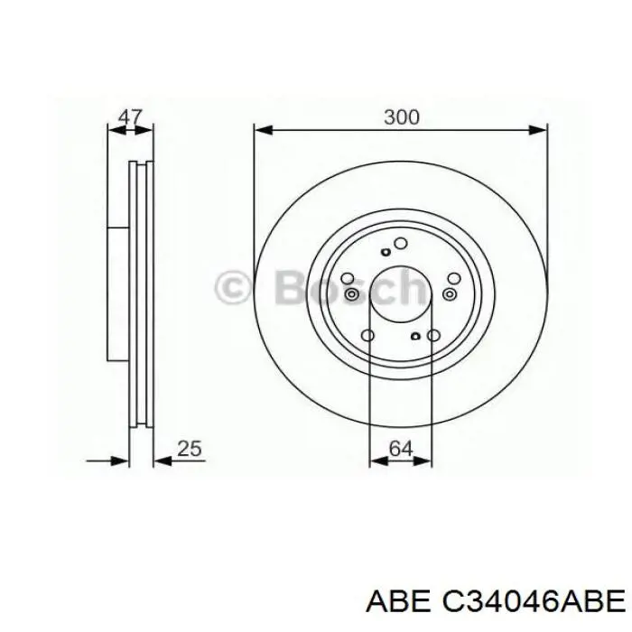 Диск гальмівний передній ABE C34046ABE