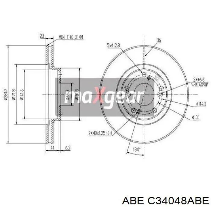 Гальмівні диски передні C34048ABE ABE