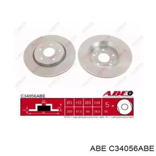 C34056ABE ABE Гальмо дискове переднє