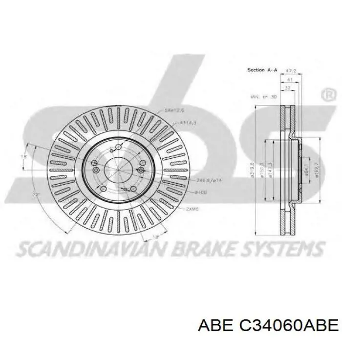 Гальмівні диски передні C34060ABE ABE