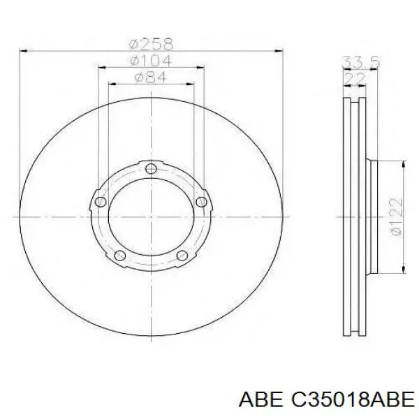 Диск гальмівний передній ABE C35018ABE