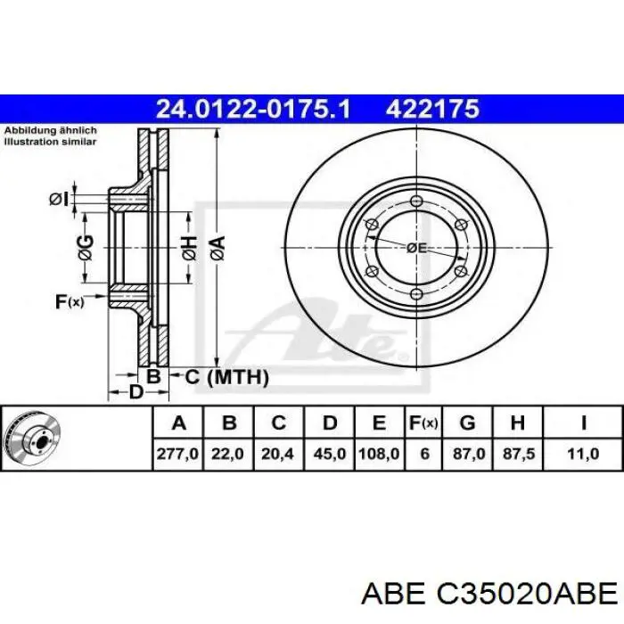 Гальмівні диски передні C35020ABE ABE