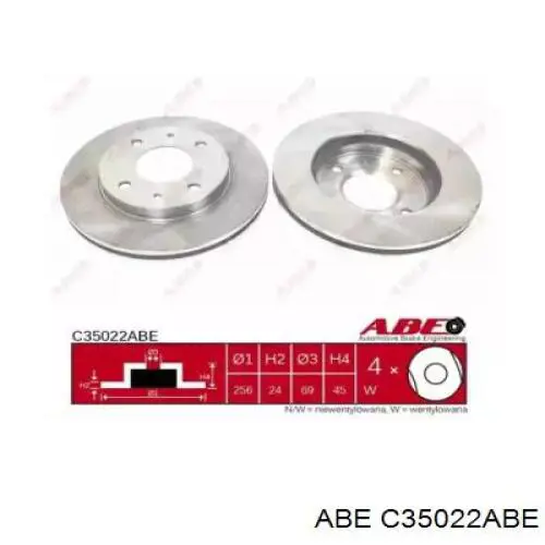 C35022ABE ABE Гальмо дискове переднє