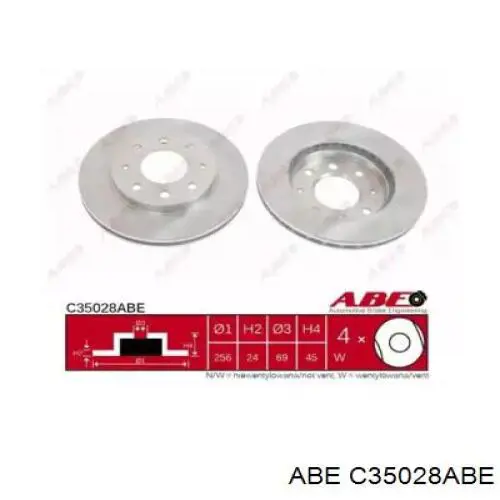 Гальмівні диски передні C35028ABE ABE