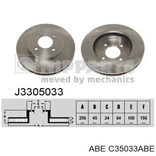 Диск гальмівний передній ABE C35033ABE