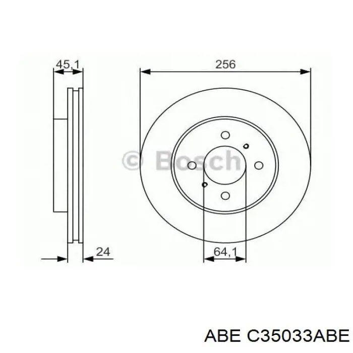 Диск гальмівний передній C35033ABE ABE