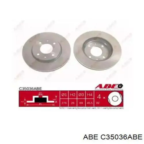 C35036ABE ABE диск гальмівний передній