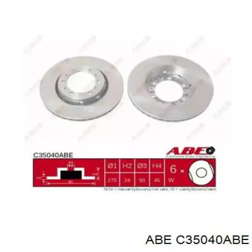 C35040ABE ABE диск гальмівний передній