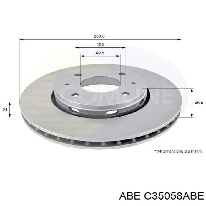 Диск гальмівний передній ABE C35058ABE