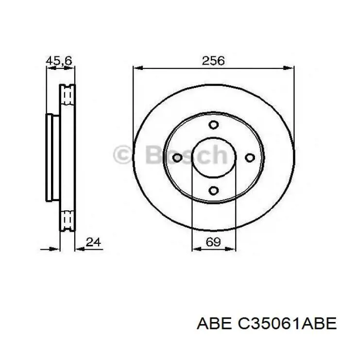Диск гальмівний передній ABE C35061ABE