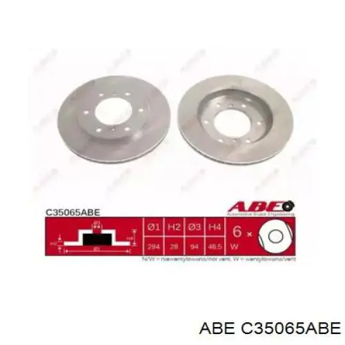 C35065ABE ABE диск гальмівний передній