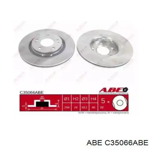 Гальмівні диски передні C35066ABE ABE
