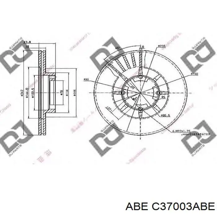 C37003ABE ABE диск гальмівний передній