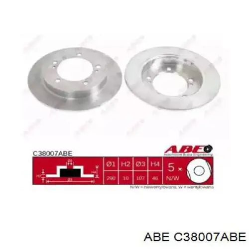 Диск гальмівний передній ABE C38007ABE