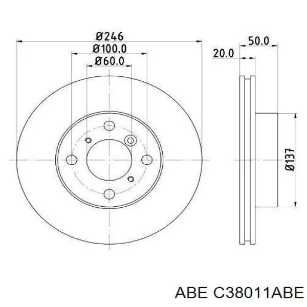 Гальмівні диски передні C38011ABE ABE