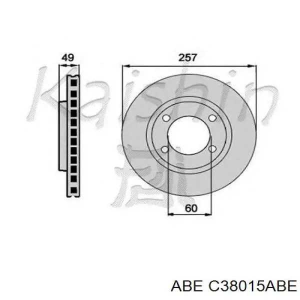 Диск переднього гальма ABE C38015ABE ціна, від 22.14 USD