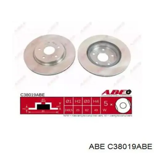 C38019ABE ABE диск гальмівний передній
