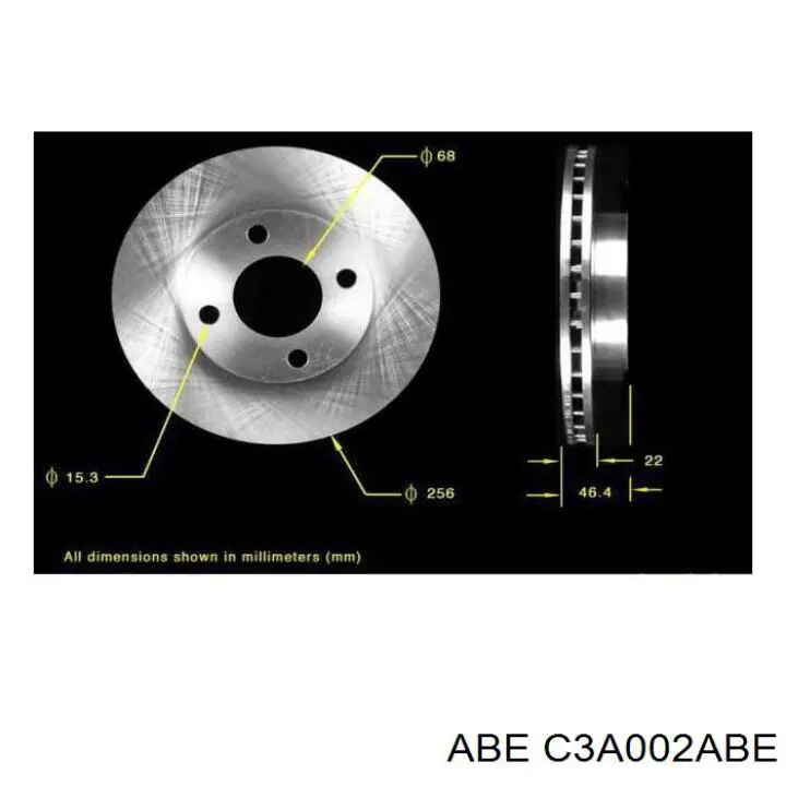 Диск гальмівний передній ABE C3A002ABE