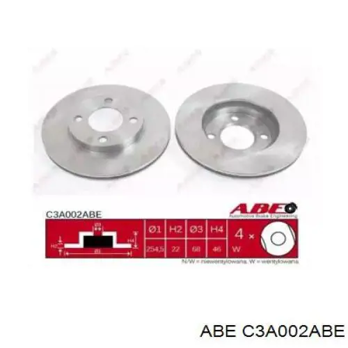 C3A002ABE ABE Гальмо дискове переднє