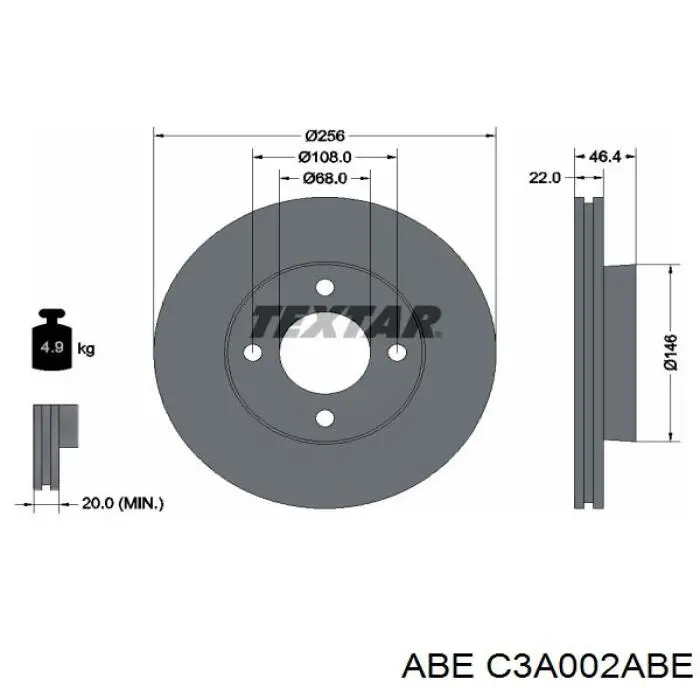 Гальмівні диски передні C3A002ABE ABE