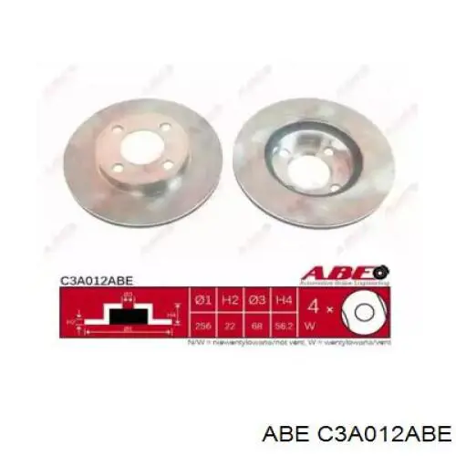 Диск гальмівний передній C3A012ABE ABE